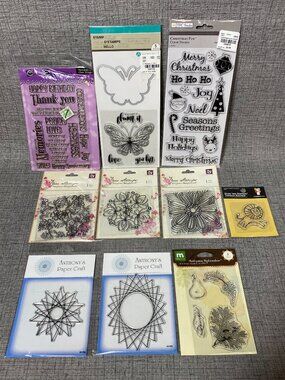 NEW Anthony's Paper Craft Hampton Art Clear Cling Stamp Mixed 10pc Lot